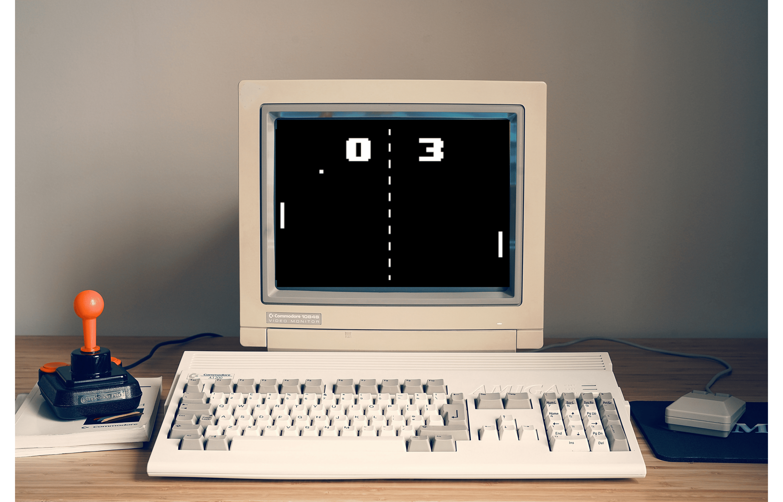 Early computer of edtech founder with PONG showing on the screen